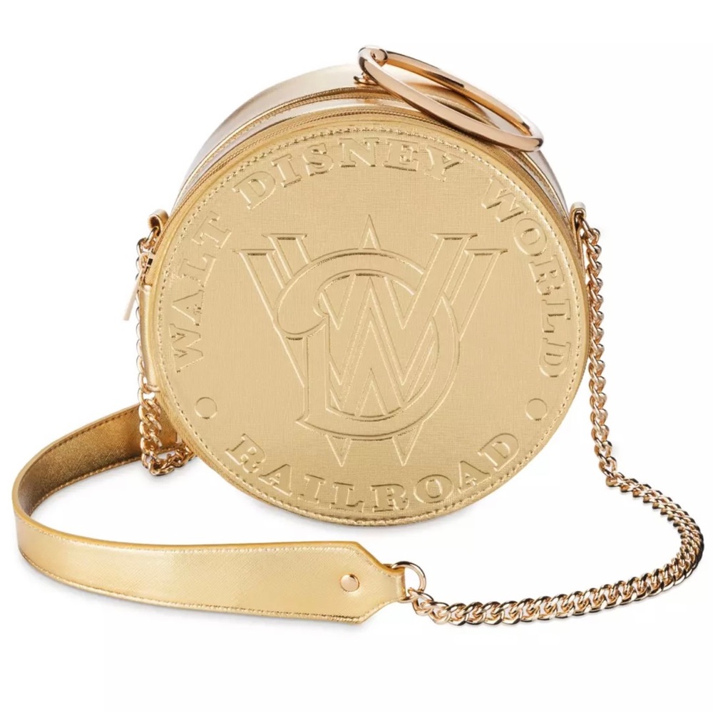 Walt Disney World Railroad Crossbody Bag Gold NWOT